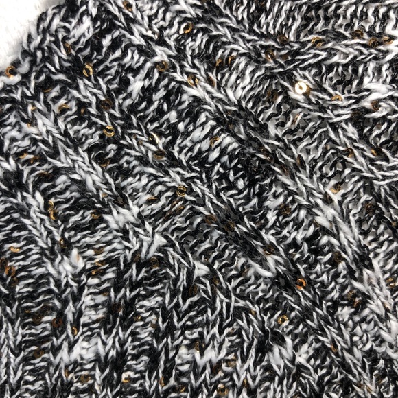 Cremieux, Sweater Size Lg NWT Long Jayla Knit Sequin Black Ivory - Picture 5 of 9